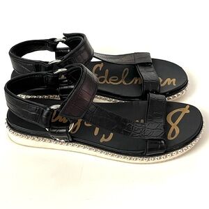 Sam Edelman Leather Faux Croc Studded Annalise Sandal Size 7.5